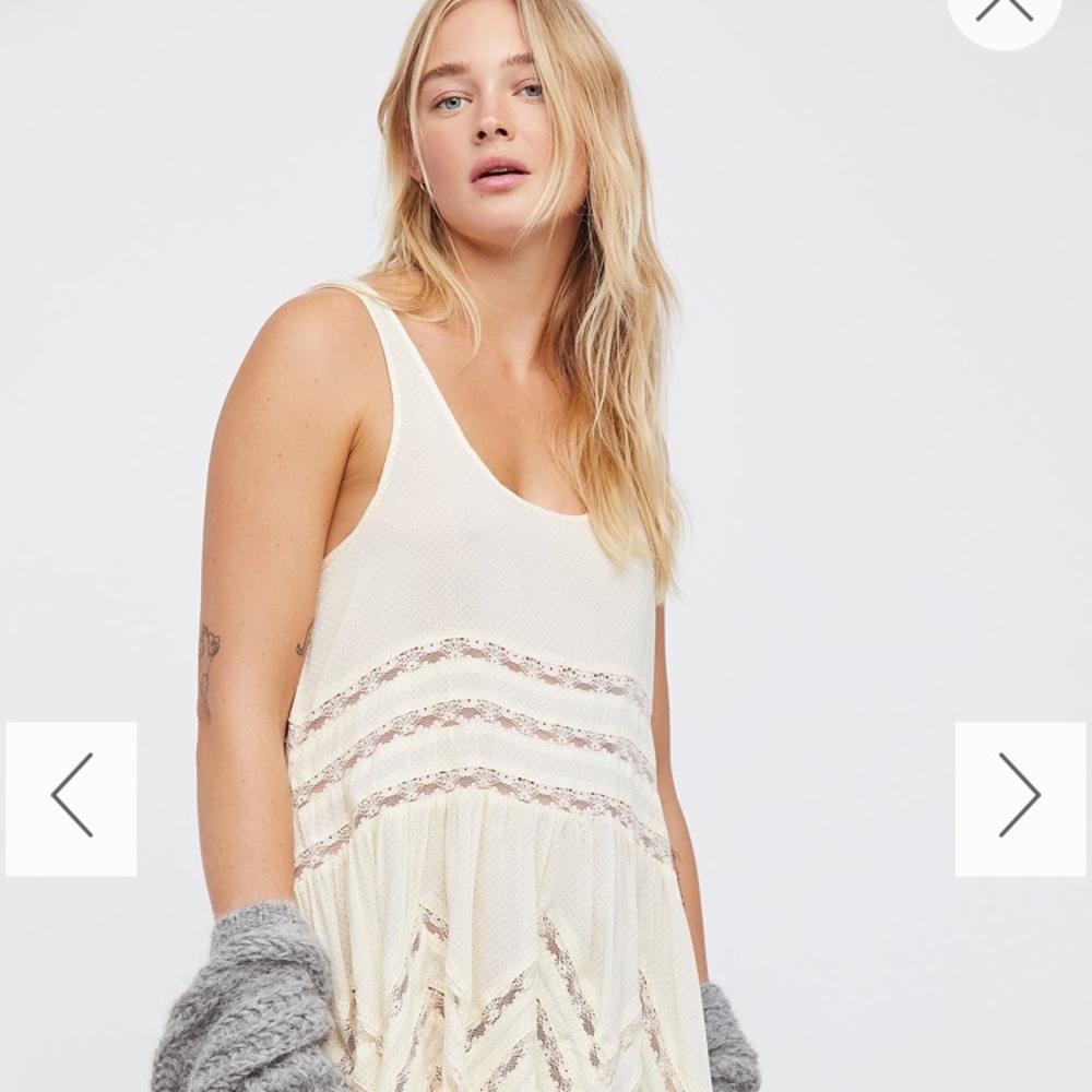 Free People Voile and Lace Trapeze Slip